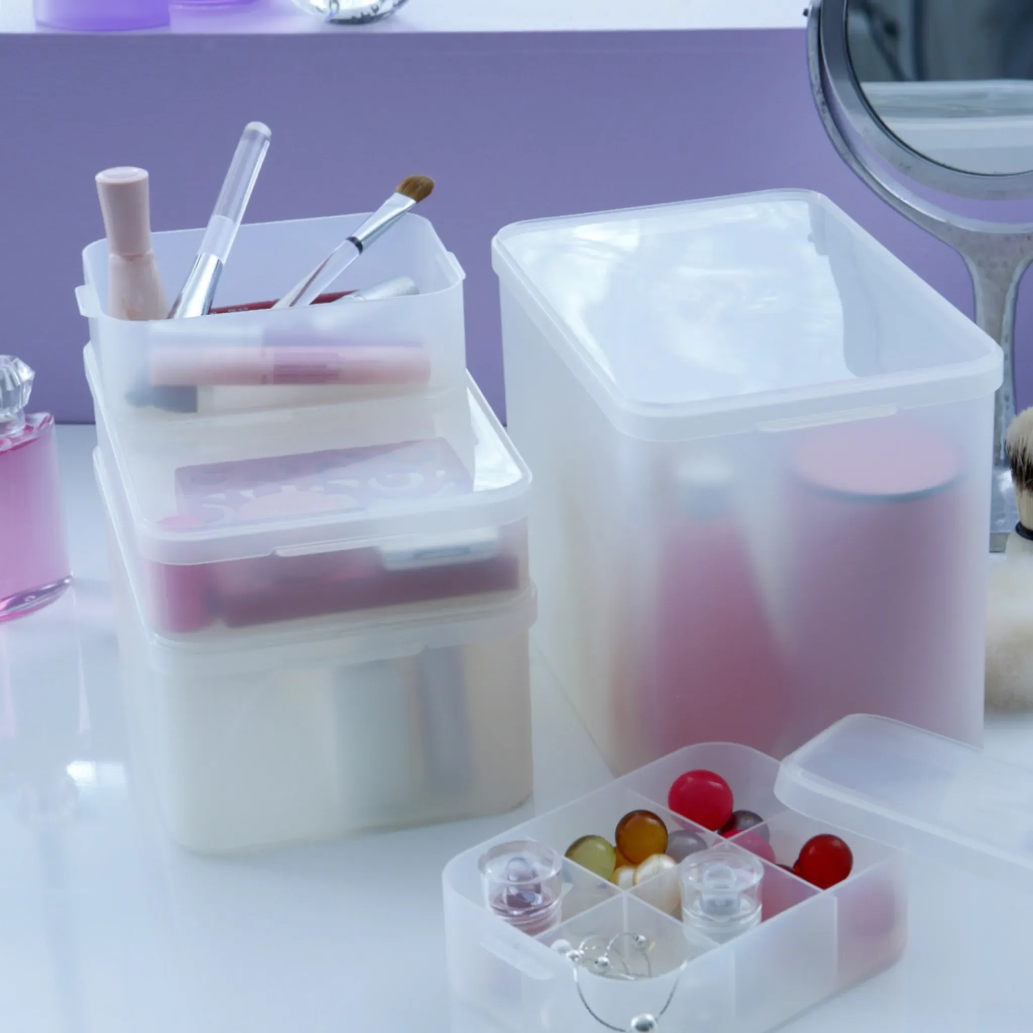 Box mit Unterteilung DIN A6 PURE – Flach